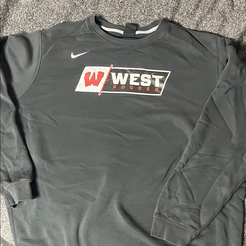 Nike West Soccer Men's Charcoal  Crewneck Sweatshirt